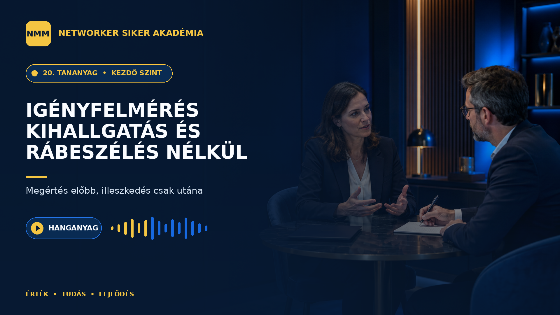 Igényfelmérés kihallgatás és rábeszélés nélkül — NMM Akadémia Kezdő