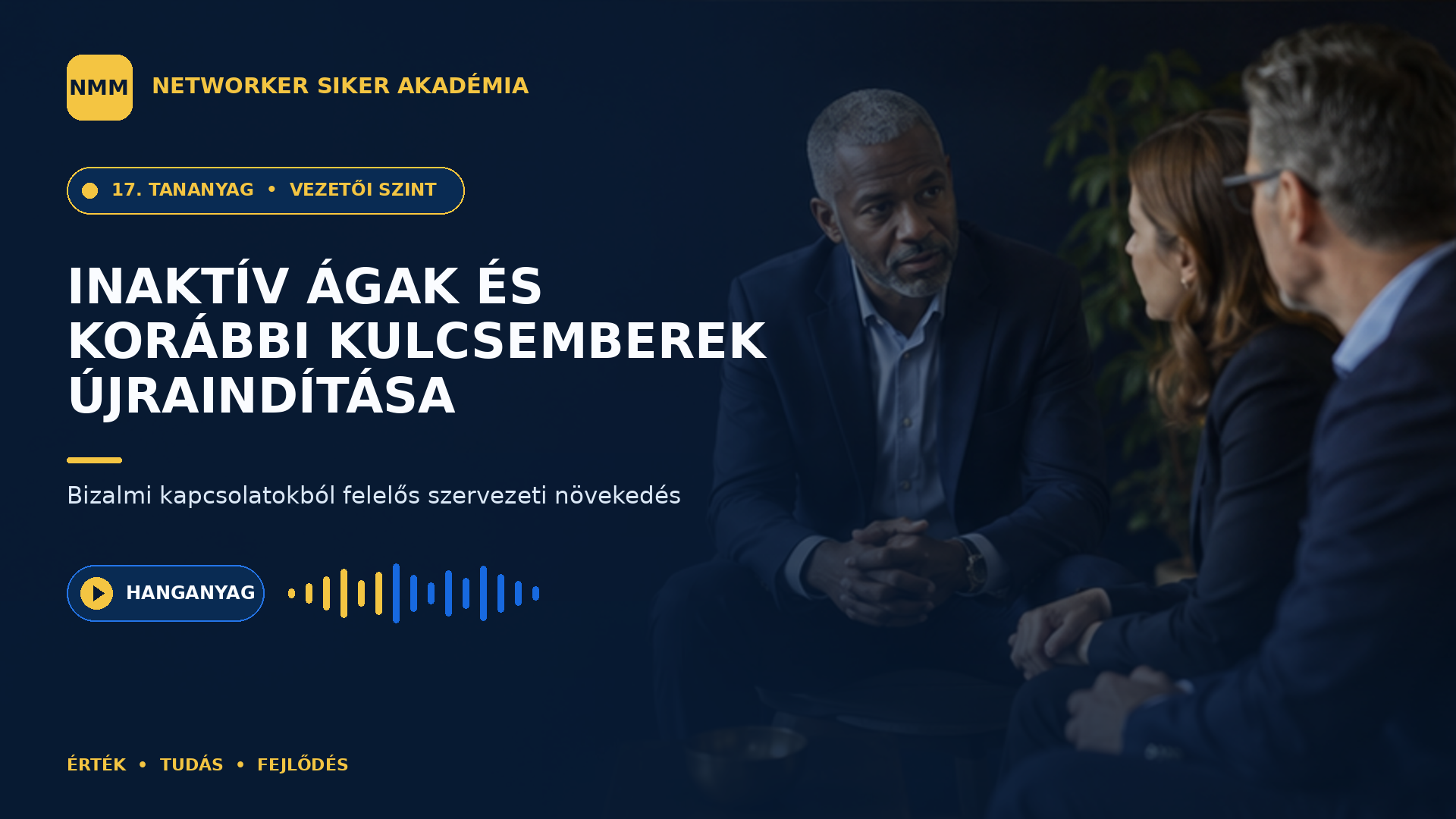 Inaktív ágak és korábbi kulcsemberek újraindítása — NMM Akadémia Vezetői